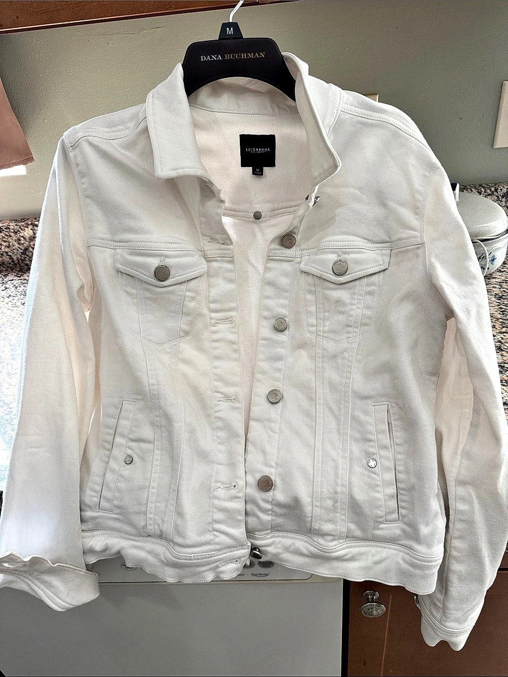 Liverpool White Denim Jacket Size Medium